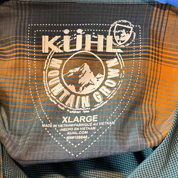 Kuhl Stealth Snap Short Sleeve Button Up Shirt Tidal Wave Blue Mens Size XL New - Picture 5 of 7